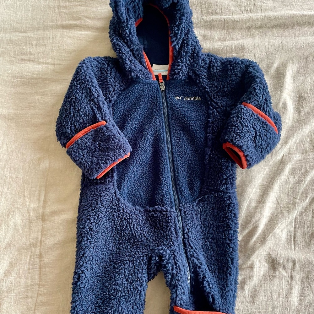 Columbia Kids Fleece One Piece - Navy and Burnt Orange